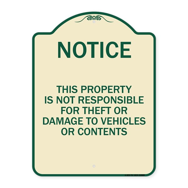 This Property Is Not Responsible for Theft or Damage to Vehicles or Contents, A-DES-TG-1824-22809